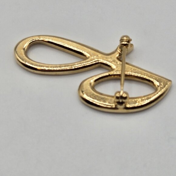VTG Brooch Monogram Script Letter Insignia "G" Lower Case Gift Gold Tone Pin - Picture 5 of 7